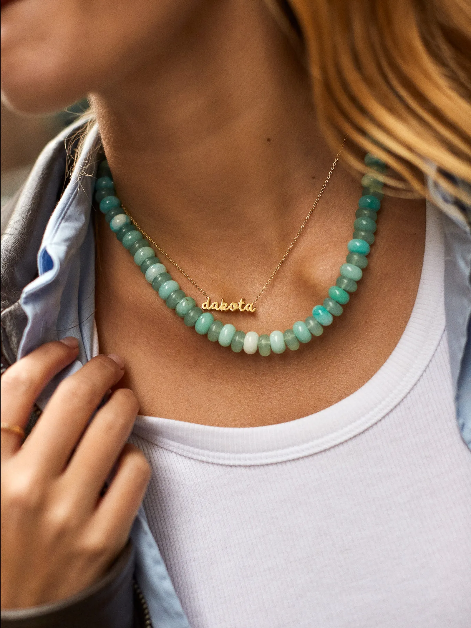 Joyce Semi-Precious Beaded Necklace - Turquoise sold by BaubleBar product image thumbnail 2