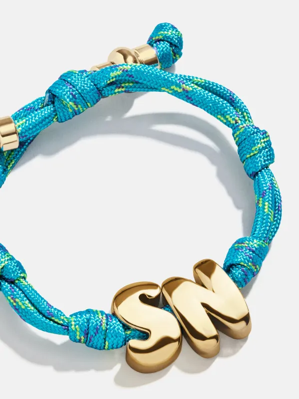 Knotty Initial Custom Bracelet - Aqua Double Letters sold by BaubleBar