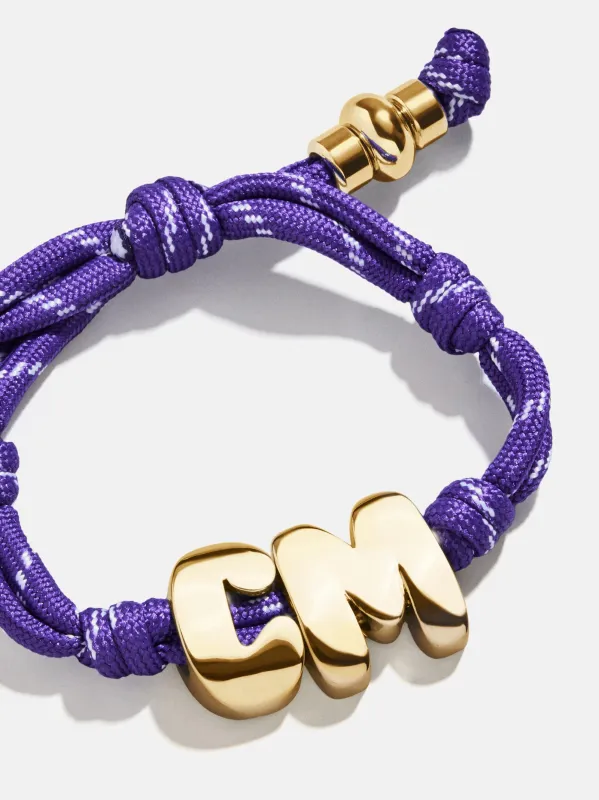 Knotty Initial Custom Bracelet - Purple Double Letters sold by BaubleBar