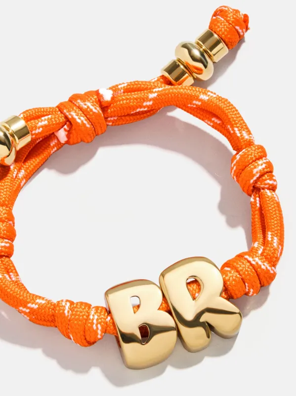 Knotty Initial Custom Bracelet - Tangerine Double Letters sold by BaubleBar