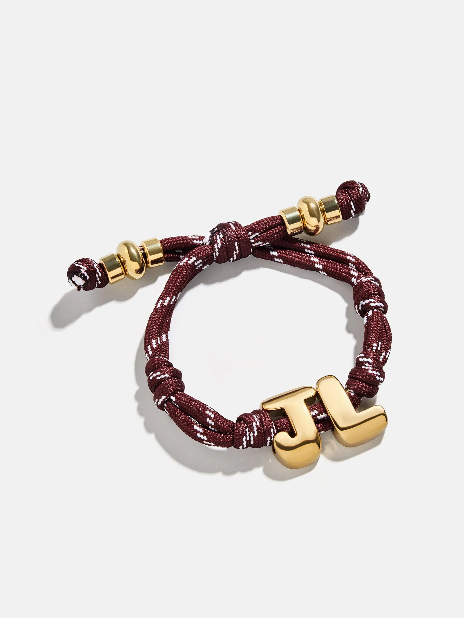 Knotty Initial Custom Bracelet - Maroon Double Letters sold by BaubleBar product image thumbnail 3