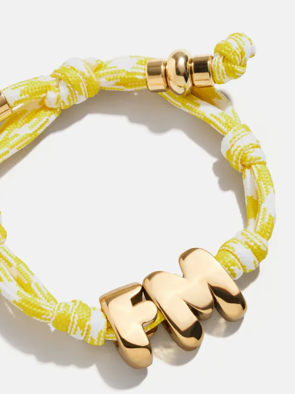 Knotty Initial Custom Bracelet - Bright Yellow Double Letters sold by BaubleBar