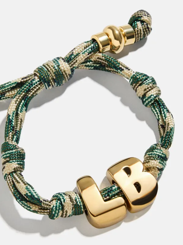 Knotty Initial Custom Bracelet - Camo Double Letters sold by BaubleBar