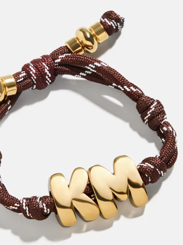 Knotty Initial Custom Bracelet - Brown Double Letters sold by BaubleBar