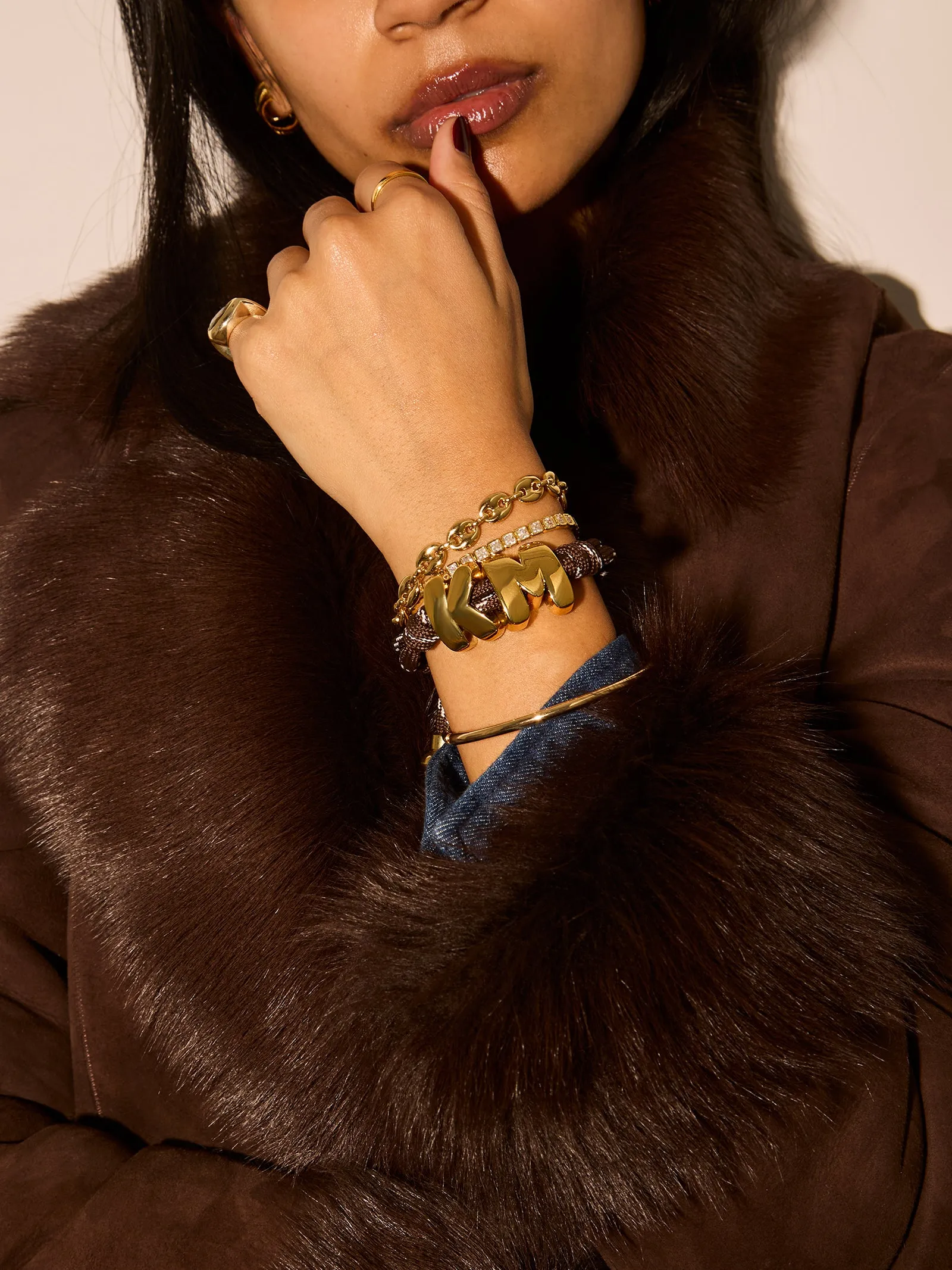 Knotty Initial Custom Bracelet - Brown Double Letters sold by BaubleBar product image thumbnail 2