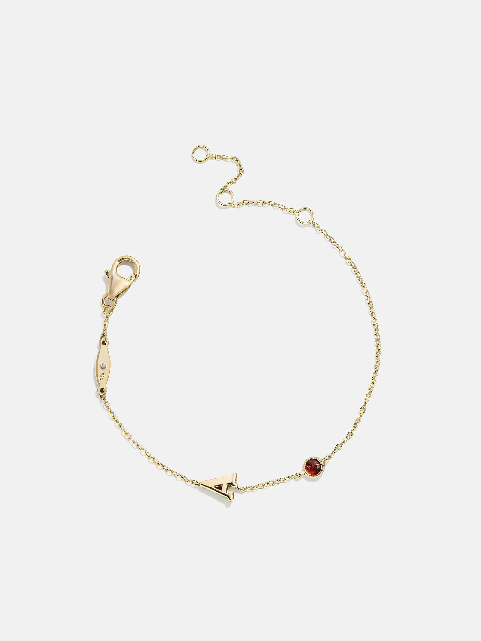 18K Gold Initial Birthstone Custom Bracelet - Ruby sold by BaubleBar product image thumbnail 3
