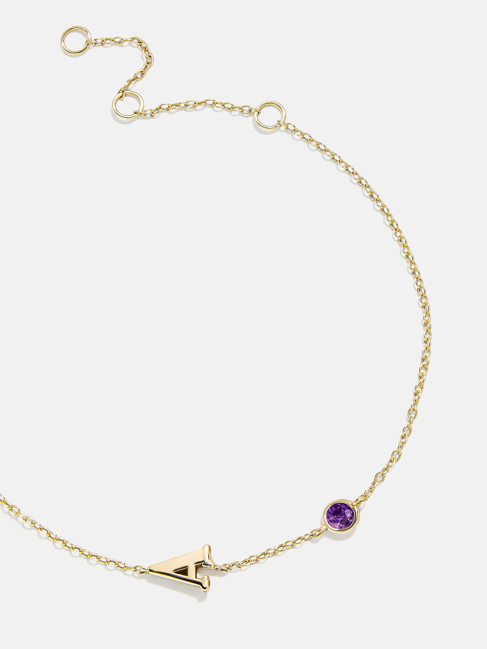 14K Gold Initial Birthstone Custom Bracelet - Amethyst sold by BaubleBar