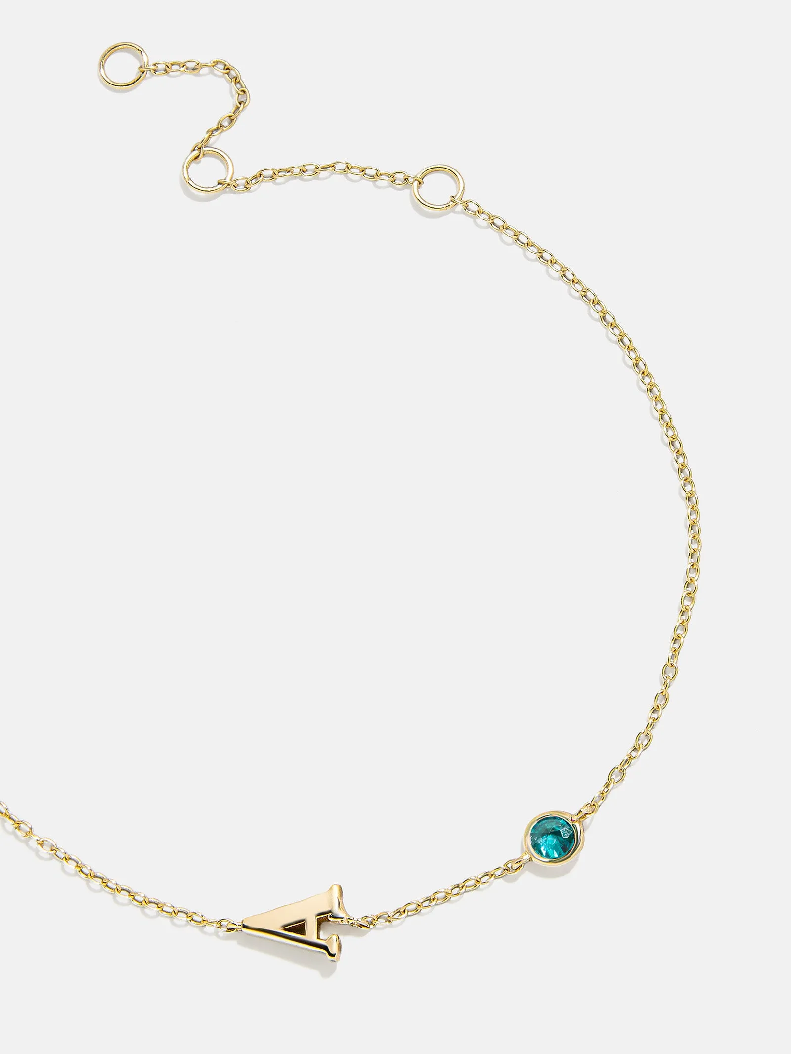 14K Gold Initial Birthstone Custom Bracelet - Blue Zircon sold by BaubleBar