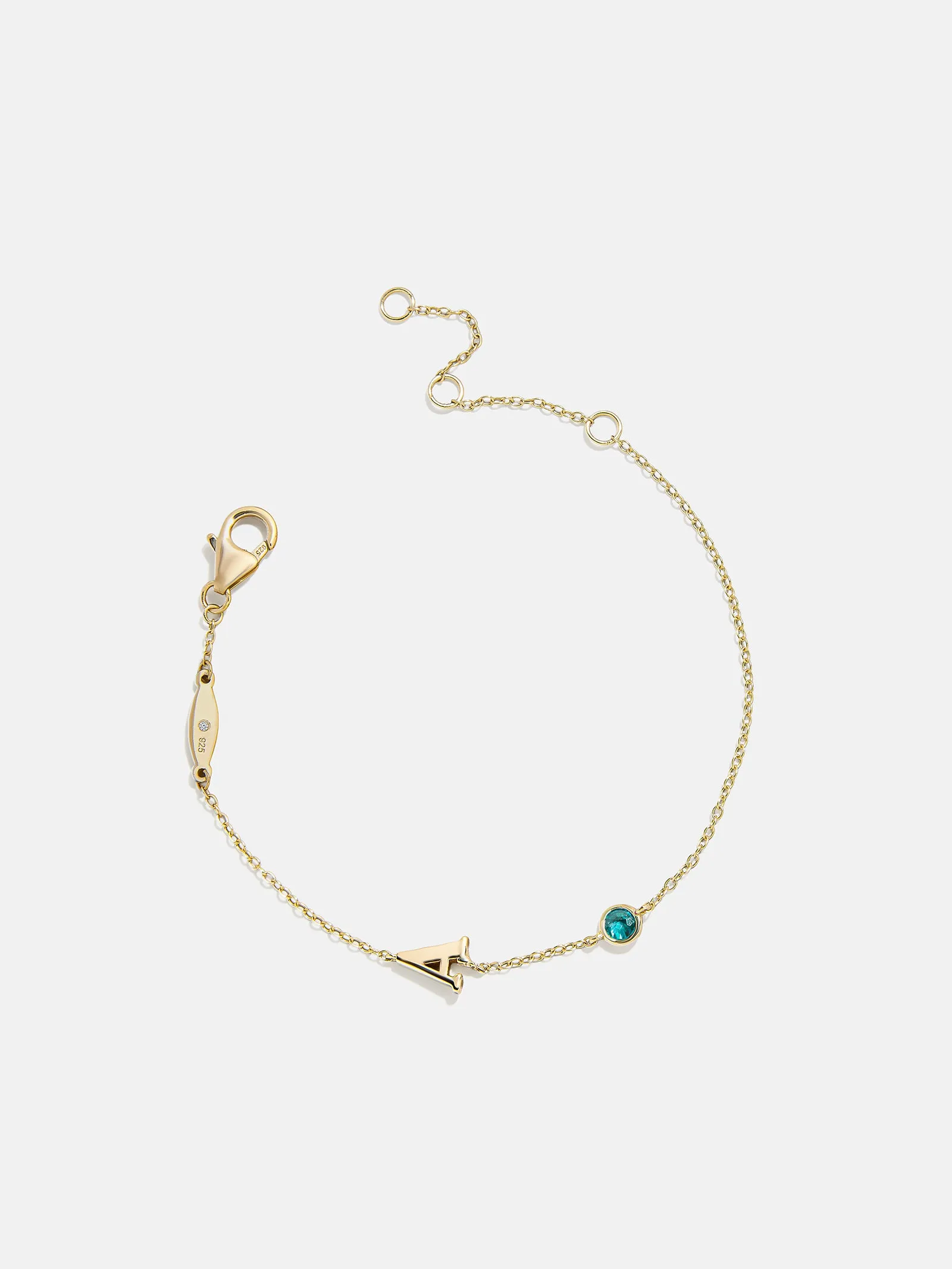 14K Gold Initial Birthstone Custom Bracelet - Blue Zircon sold by BaubleBar product image thumbnail 3