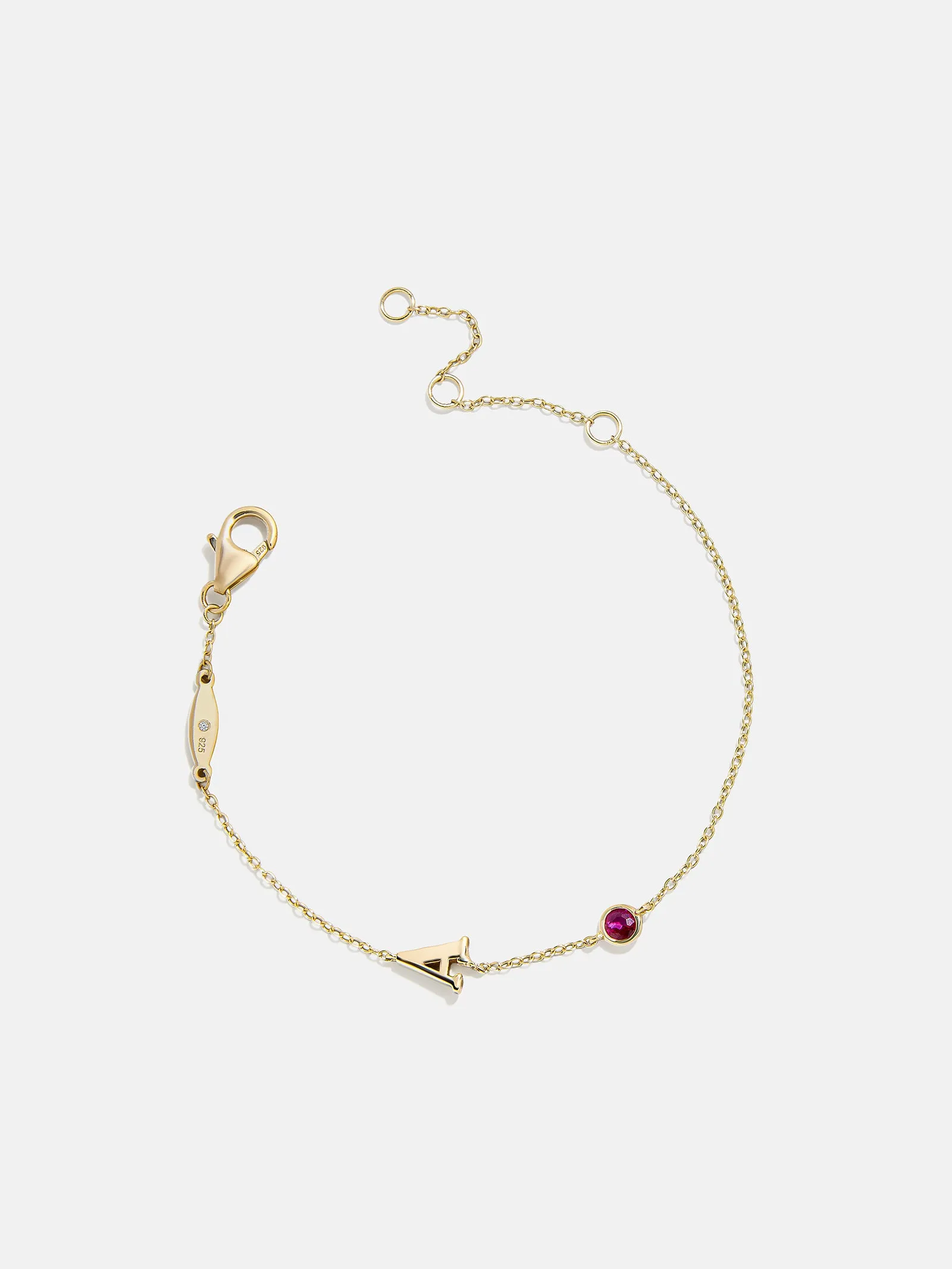 14K Gold Initial Birthstone Custom Bracelet - Rose sold by BaubleBar product image thumbnail 3