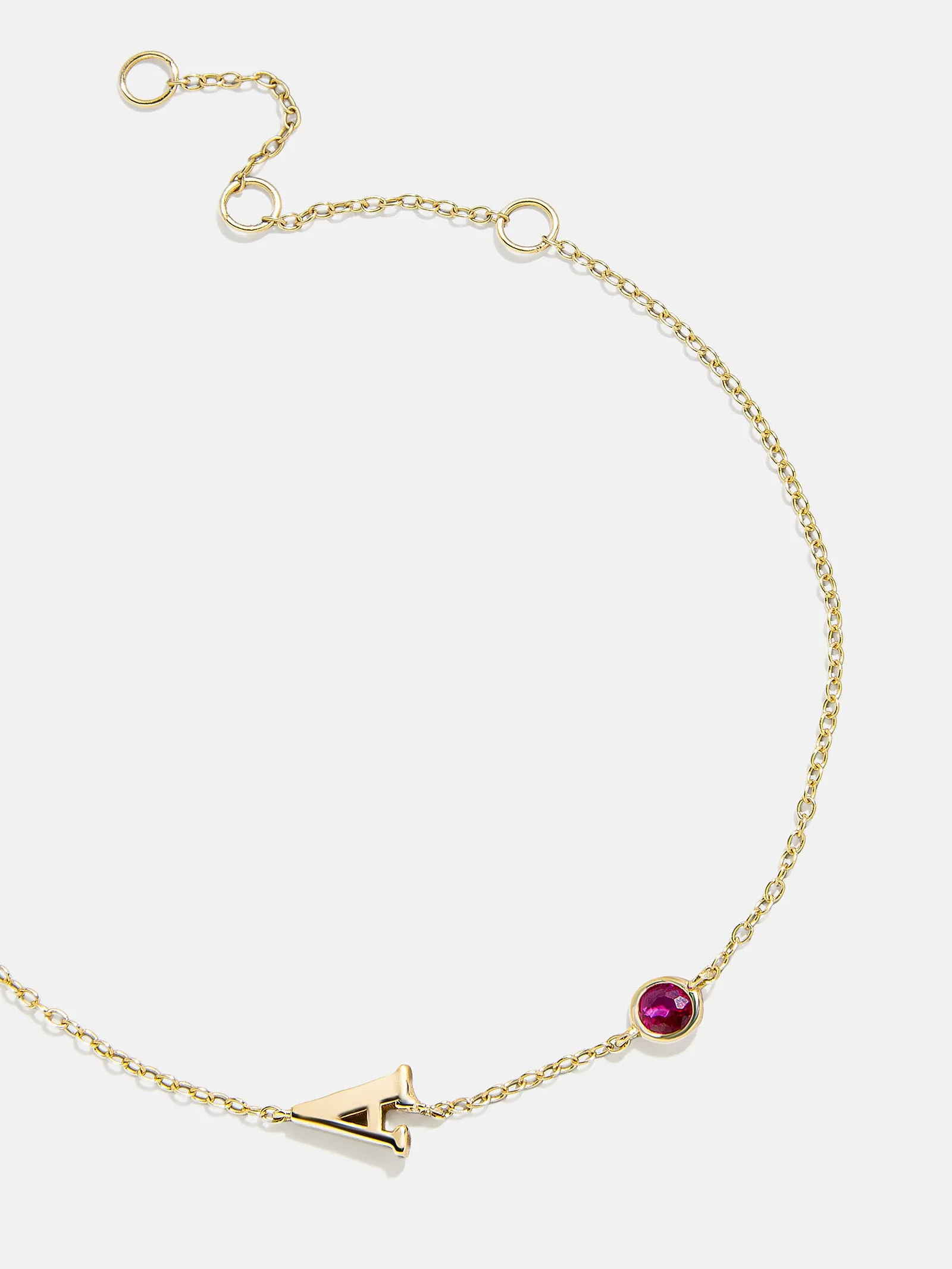 14K Gold Initial Birthstone Custom Bracelet - Rose sold by BaubleBar