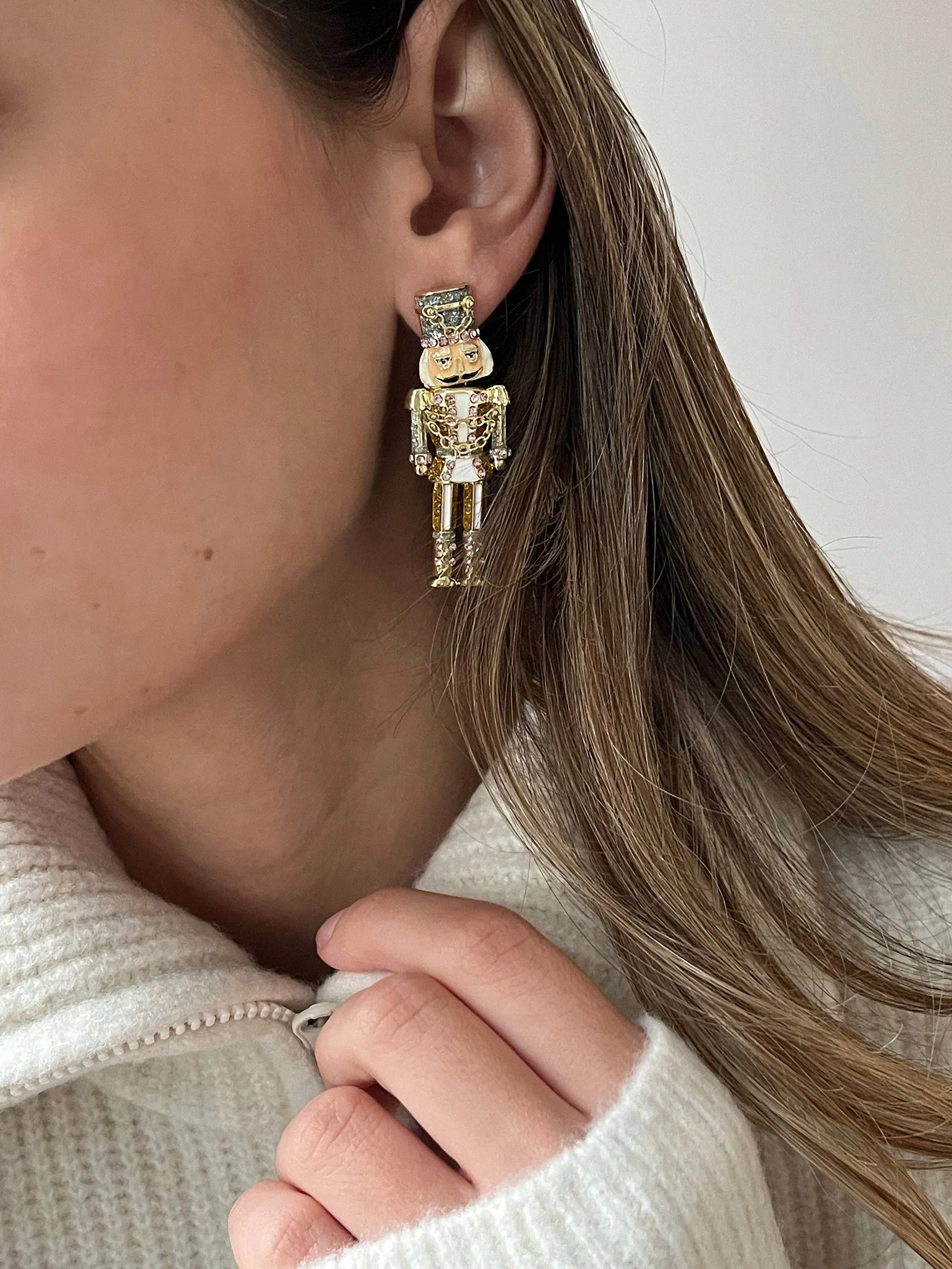 Sugarplum Soldier Nutcracker Earrings - Nutcracker sold by BaubleBar product image thumbnail 2
