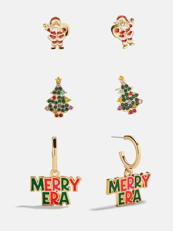 Feeling Festive Christmas Earring Set - Santa Claus sold by BaubleBar