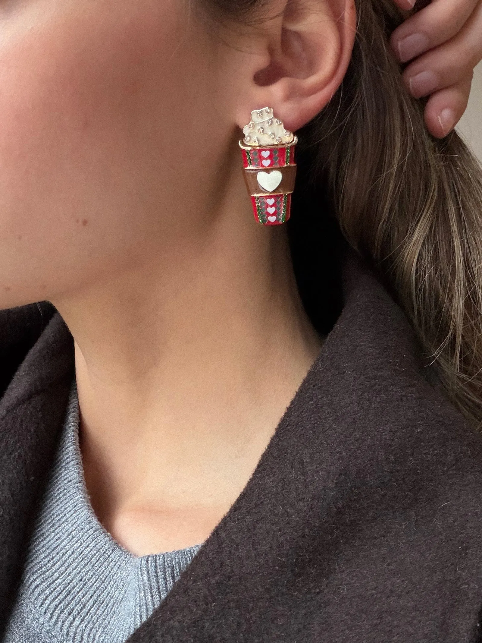 Merry Mocha Statement Stud Earrings - Merry Mocha sold by BaubleBar product image thumbnail 2