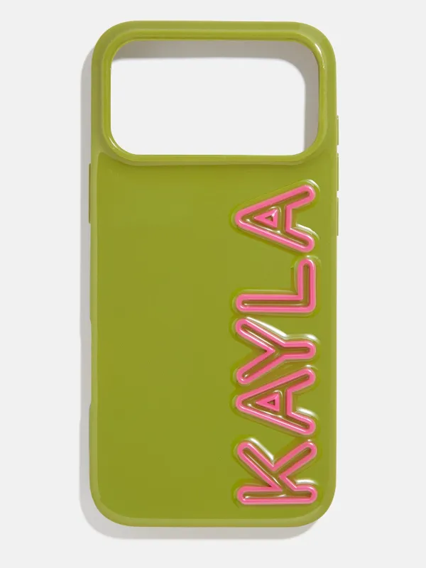 Fine Line Custom iPhone Case - Olive Green/Hot Pink sold by BaubleBar
