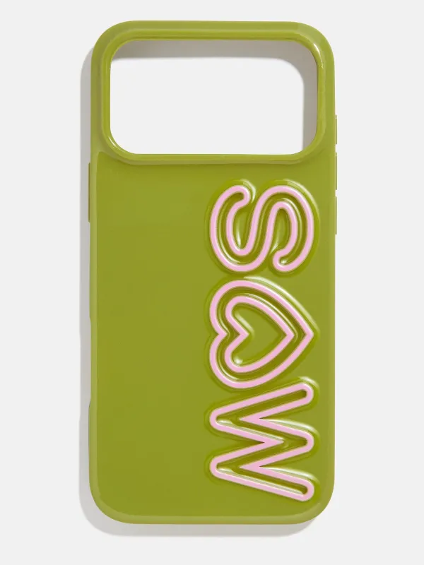 Fine Line Custom iPhone Case - Olive Green/Light Pink made by BaubleBar