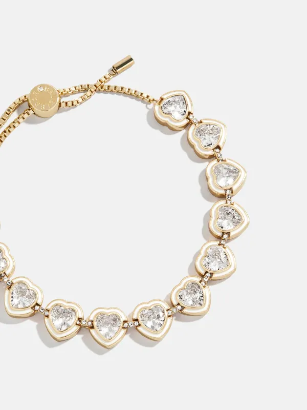 Repeating Heart Crystal Bracelet - Gold/Pavé sold by BaubleBar