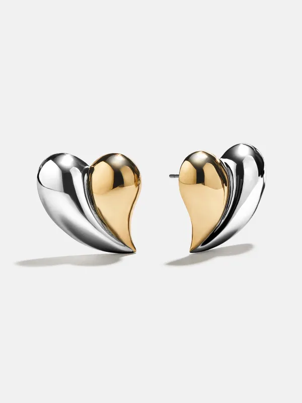 Better Together Heart Earrings - Gold/Silver sold by BaubleBar