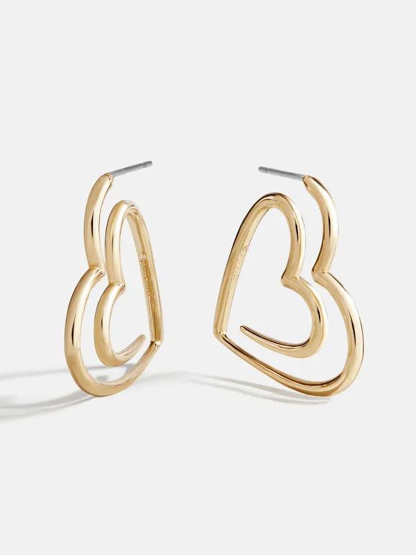In A Heartbeat Hoop Earrings - Gold sold by BaubleBar