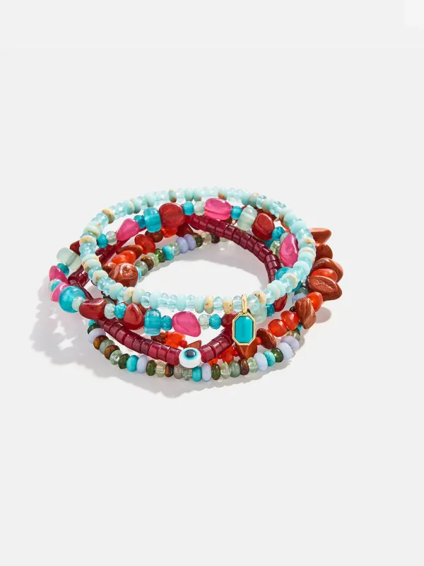 Darcy Beaded Bracelet Set - Red sold by BaubleBar