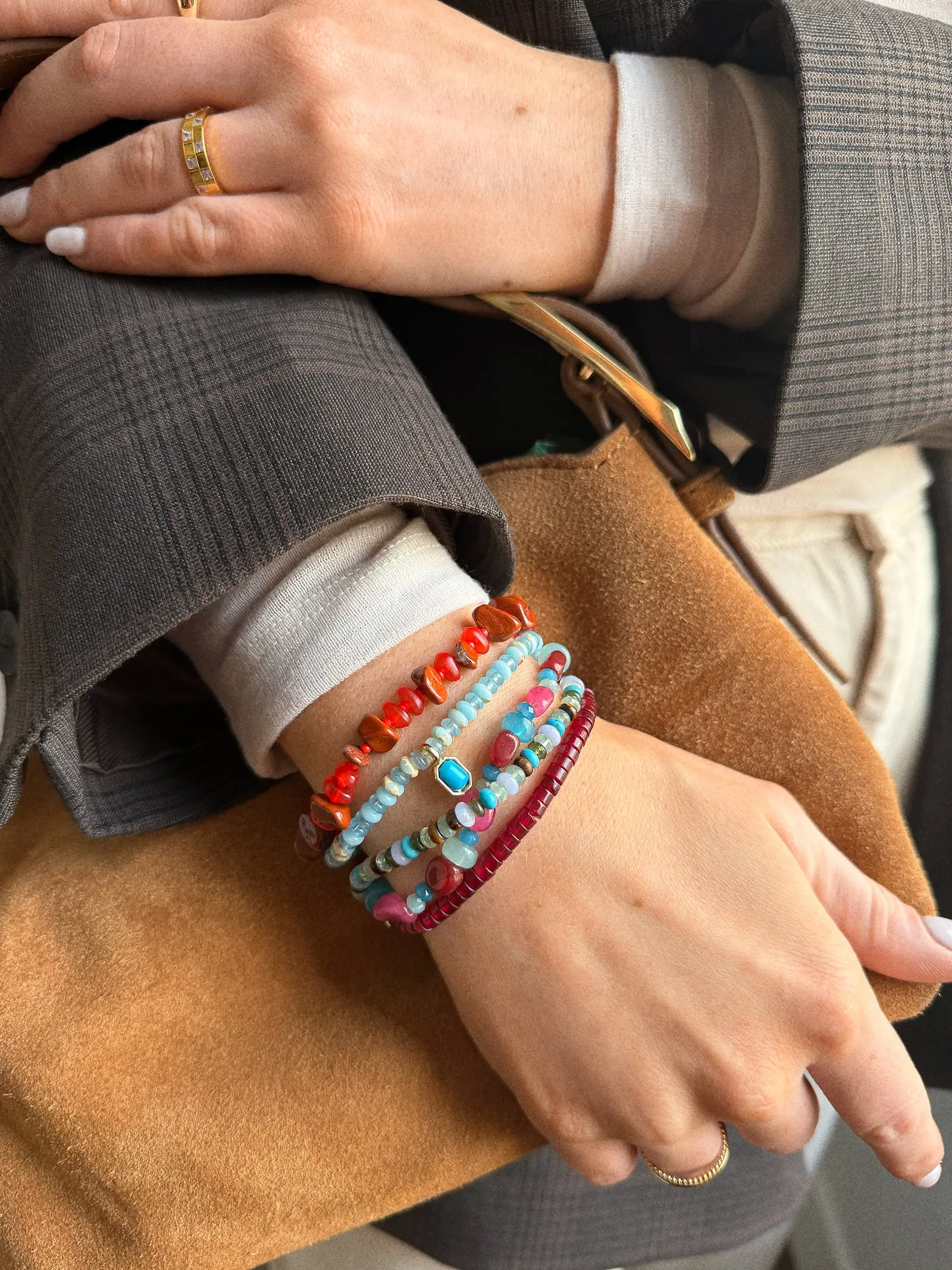 Darcy Beaded Bracelet Set - Red sold by BaubleBar product image thumbnail 2