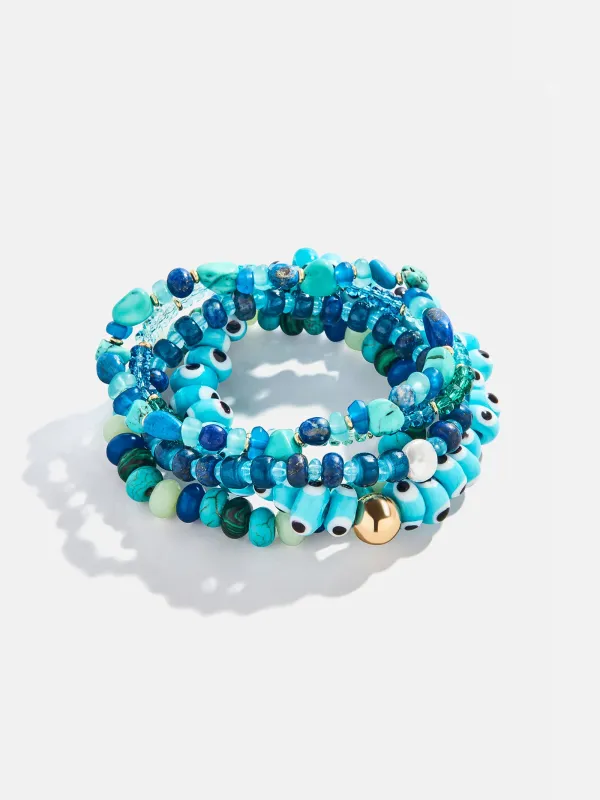 Darcy Beaded Bracelet Set - Blue sold by BaubleBar