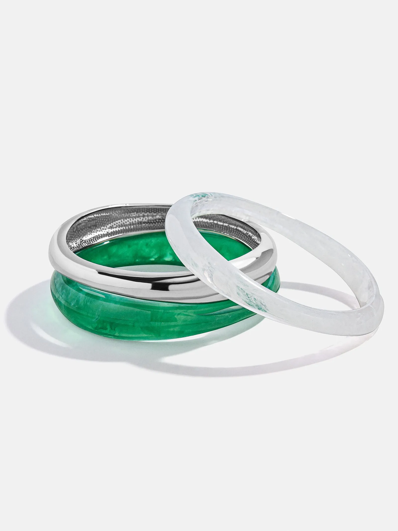Raven Resin Bangle Set - Malachite sold by BaubleBar