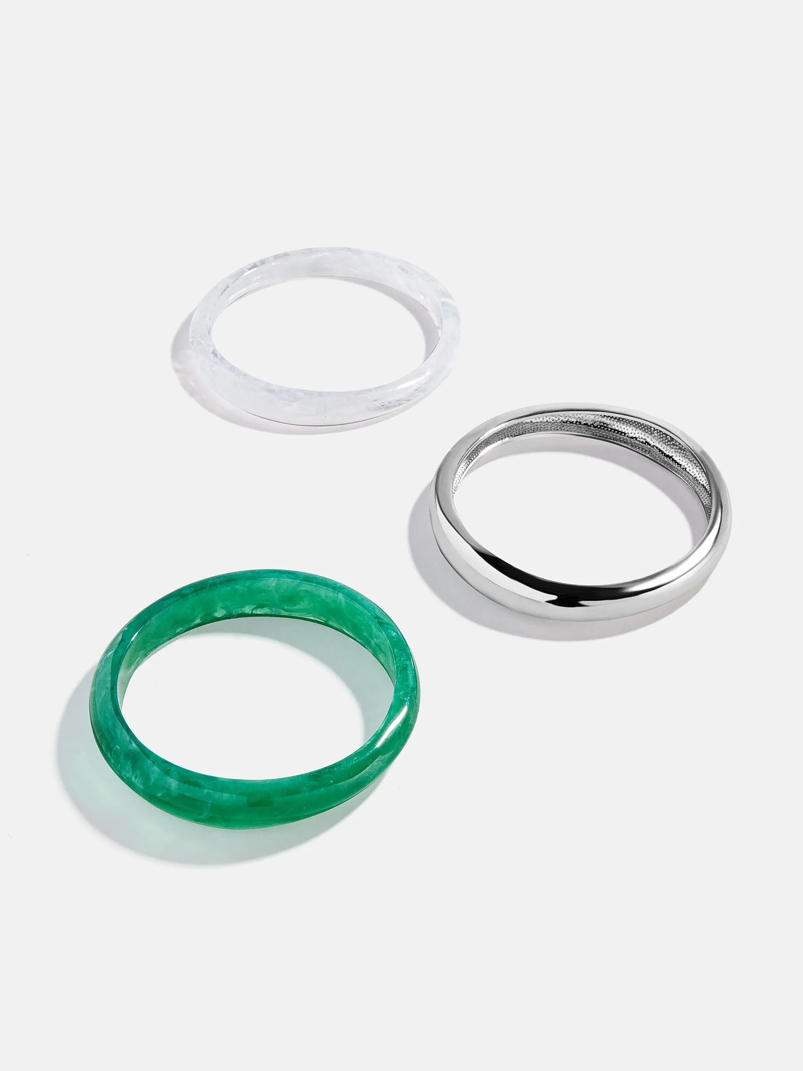 Raven Resin Bangle Set - Malachite sold by BaubleBar product image thumbnail 3