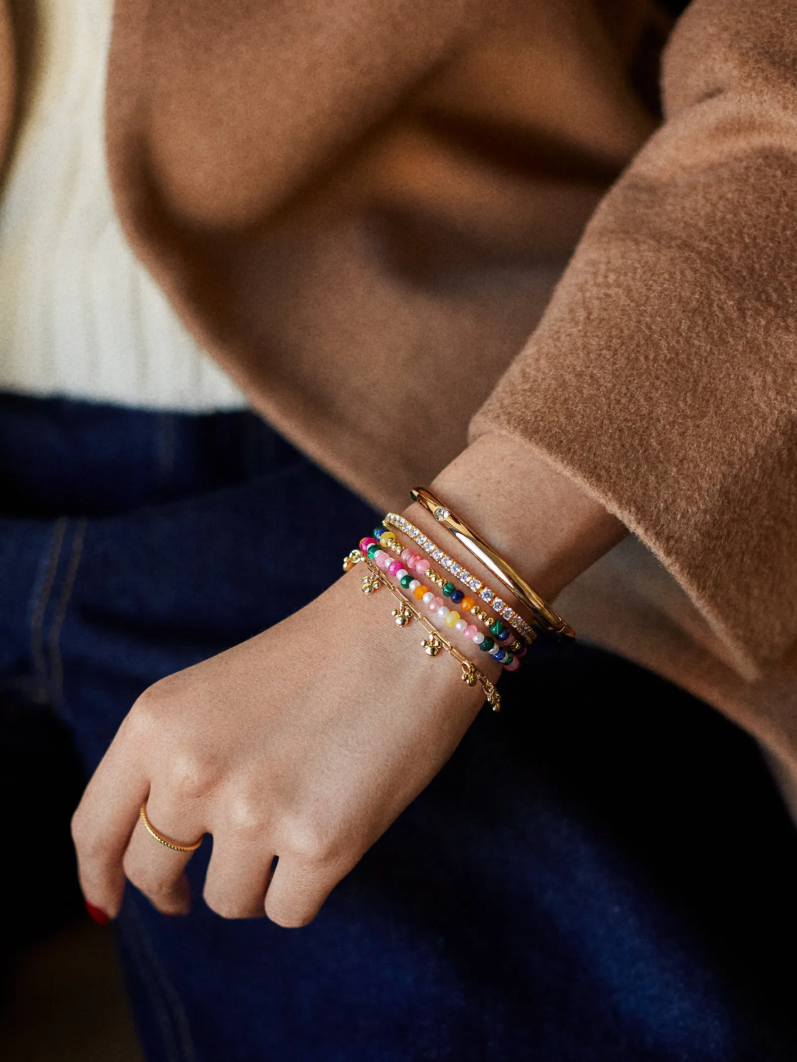 Disney Mickey Mouse Semi-Precious Layered Bracelet - Gold/Multi sold by BaubleBar product image thumbnail 2