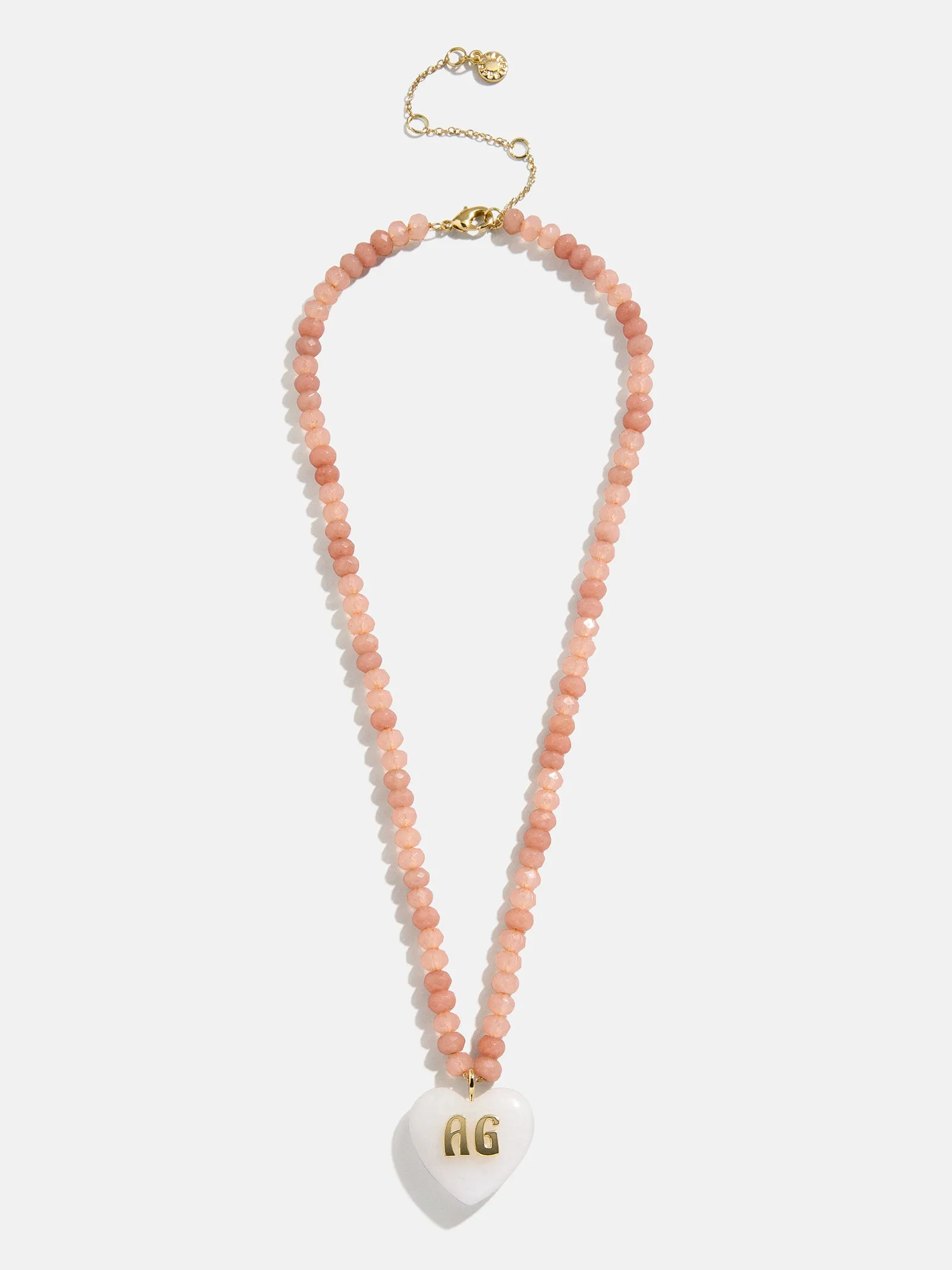 Semi-Precious Heart Custom Initial Necklace - White Quartz sold by BaubleBar product image thumbnail 3