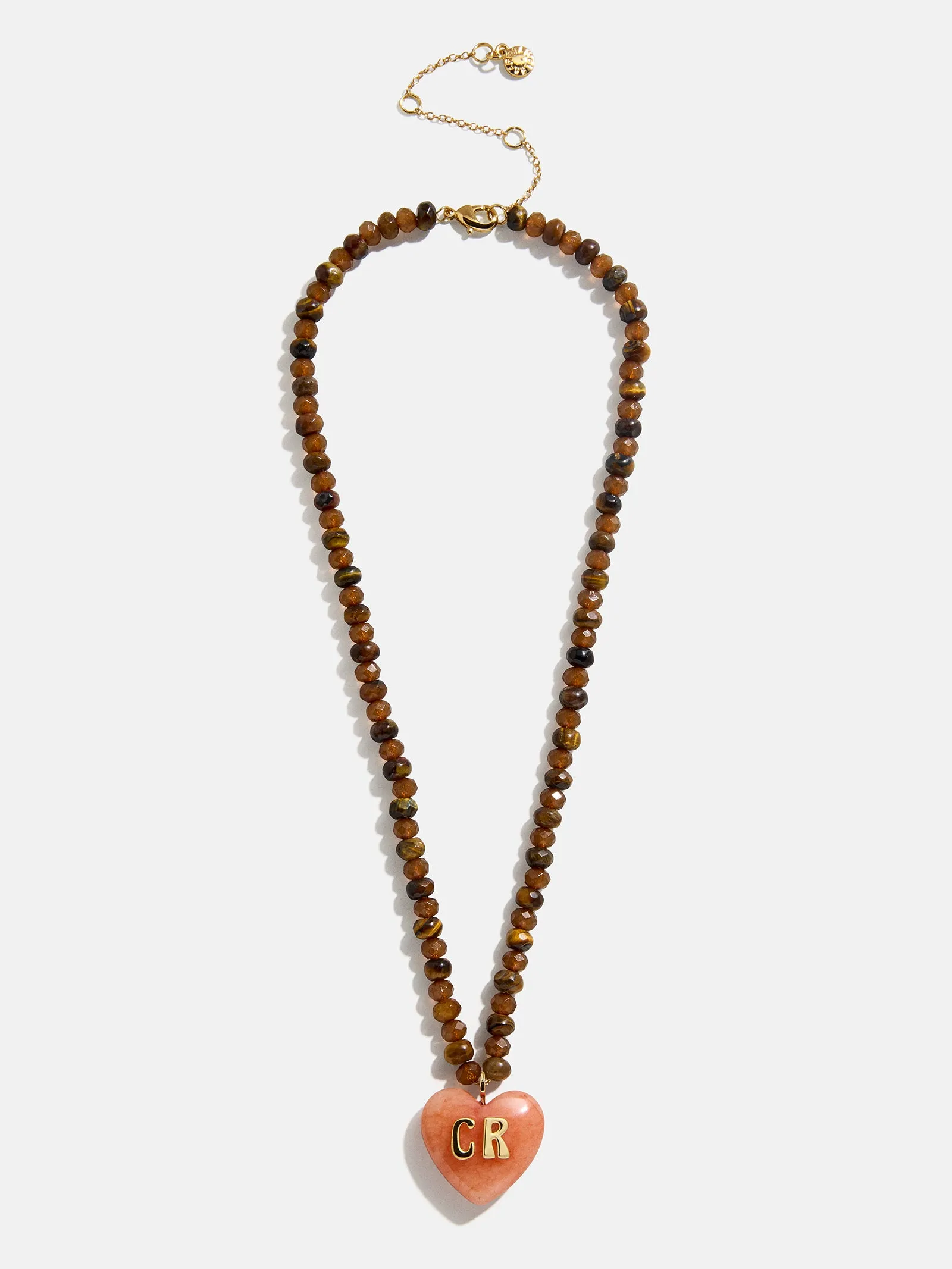 Semi-Precious Heart Custom Initial Necklace - Smoky Quartz sold by BaubleBar product image thumbnail 3