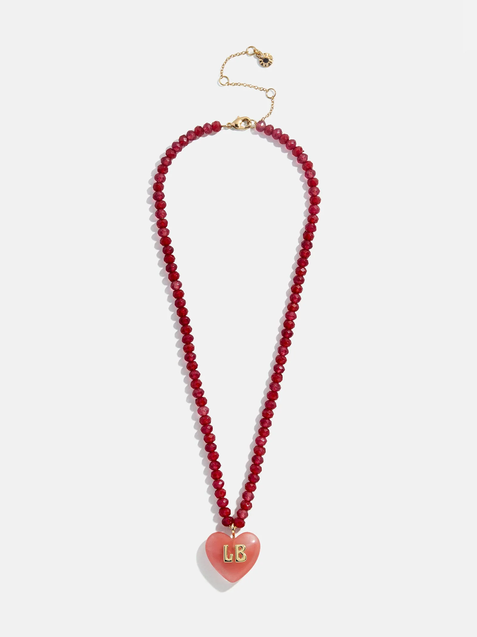 Semi-Precious Heart Custom Initial Necklace - Cherry Quartz sold by BaubleBar product image thumbnail 3