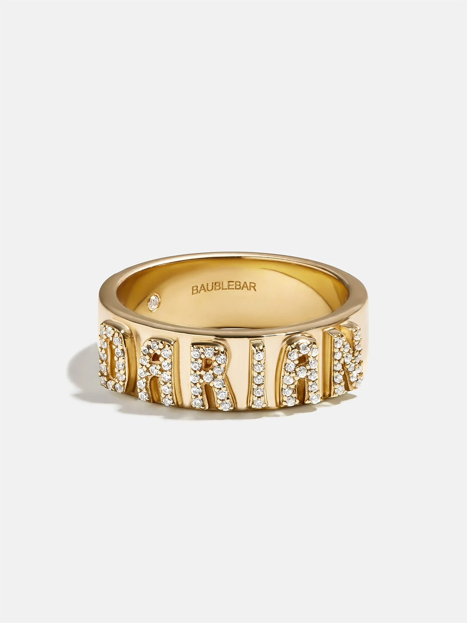 18K Gold Cigar Band Custom Ring - Gold/Pavé sold by BaubleBar product image thumbnail 3