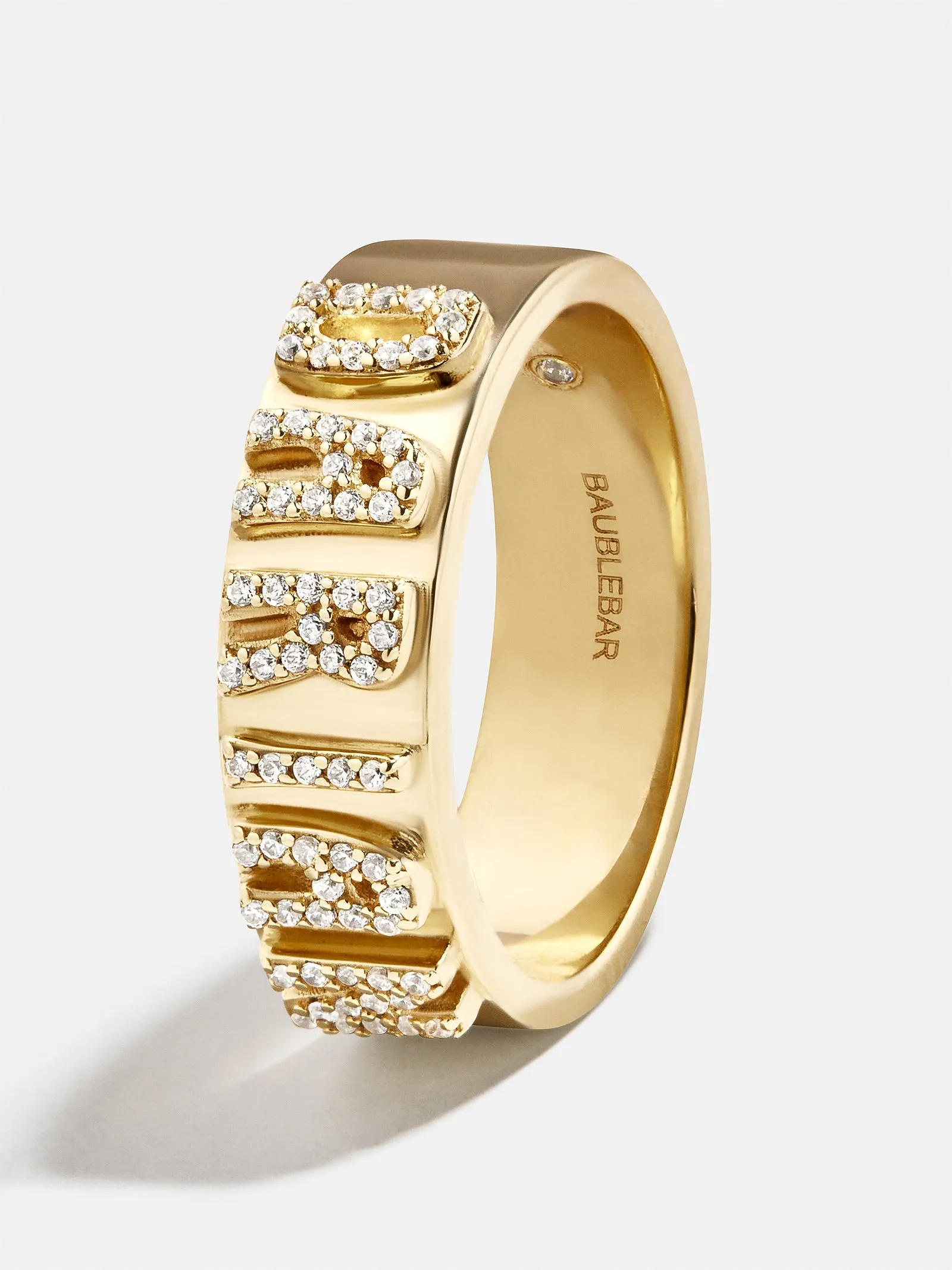 18K Gold Cigar Band Custom Ring - Gold/Pavé sold by BaubleBar product image thumbnail 5