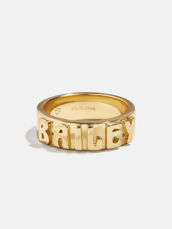 18K Gold Cigar Band Custom Ring - Gold sold by BaubleBar
