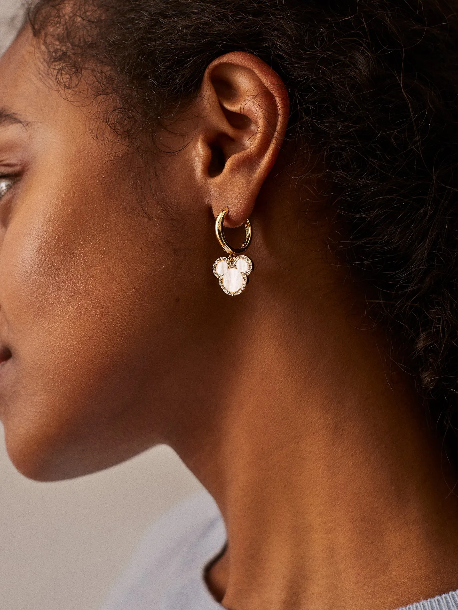 Disney Mickey Mouse Mother of Pearl Earring Set - Gold/Pavé sold by BaubleBar product image thumbnail 3