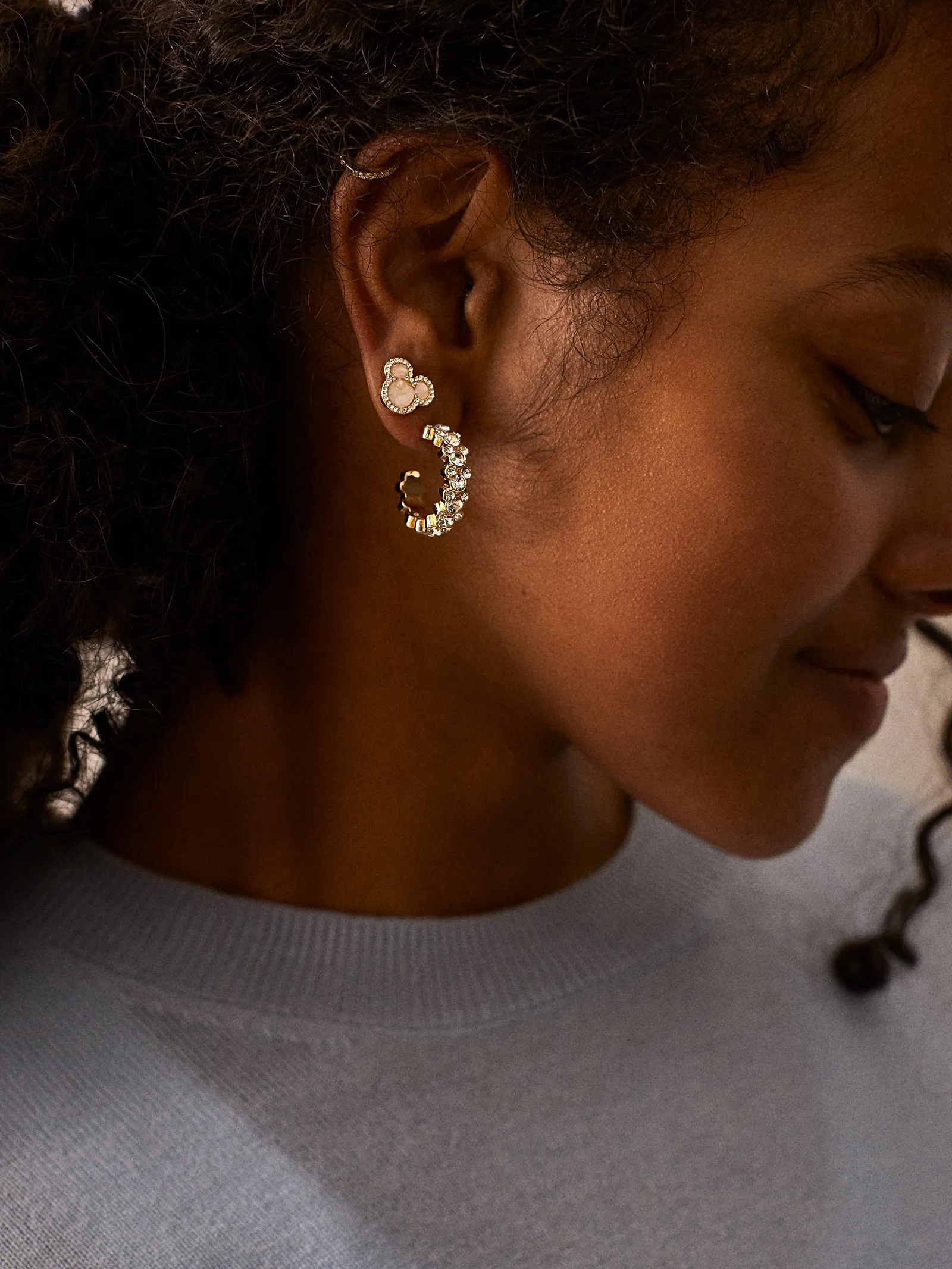 Disney Mickey Mouse Mother of Pearl Earring Set - Gold/Pavé sold by BaubleBar product image thumbnail 2