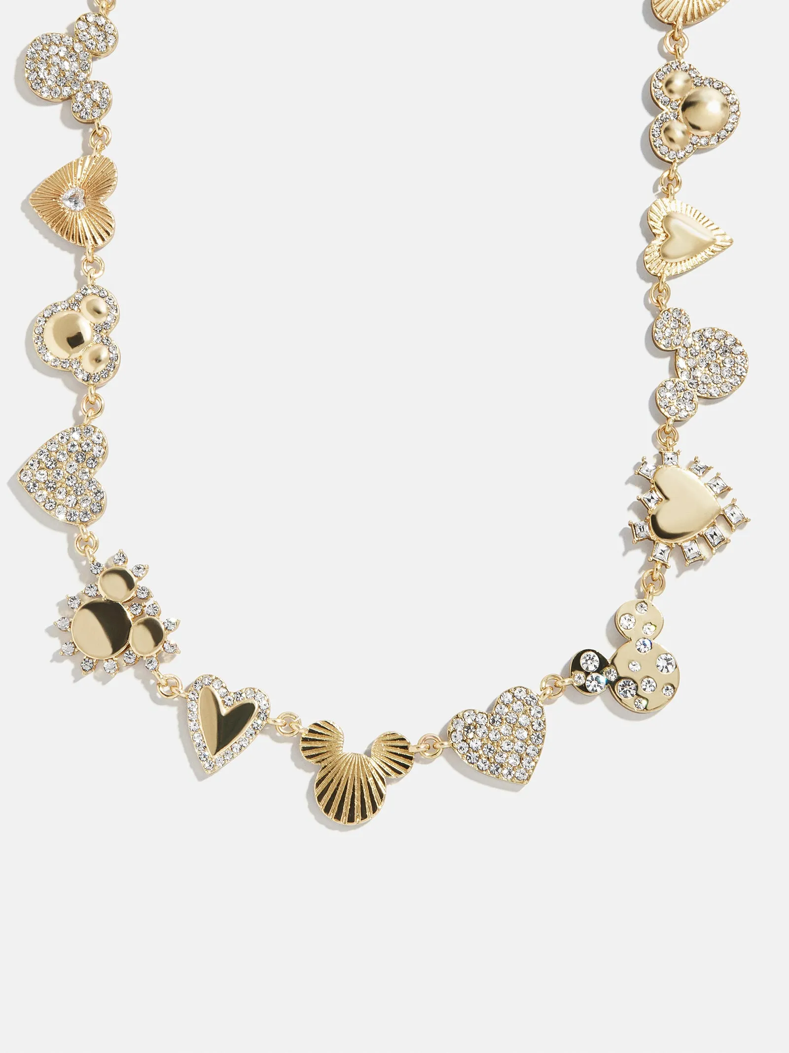 Disney Mickey Mouse Hearts Necklace - Gold/Pavé sold by BaubleBar
