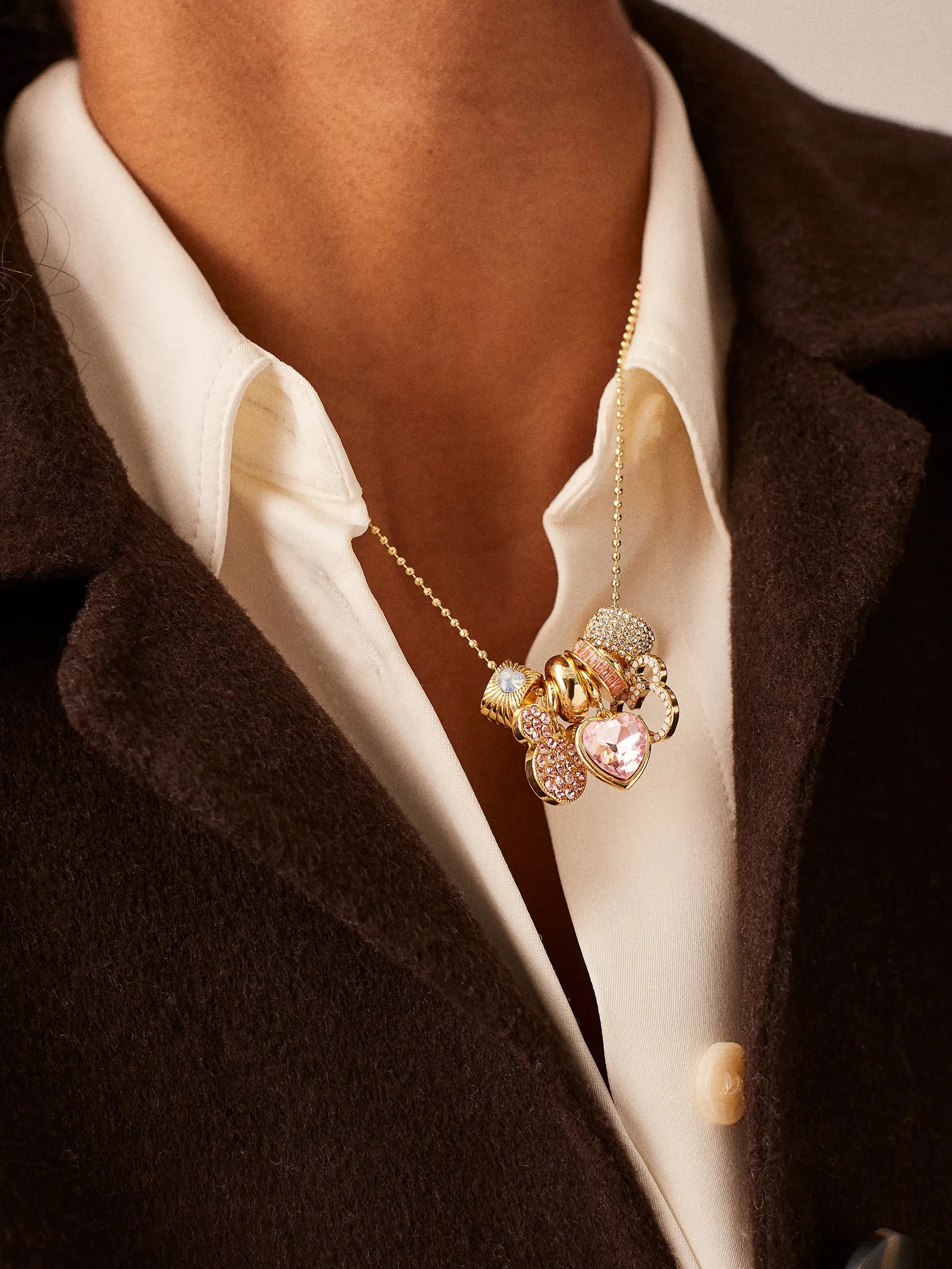 Disney Mickey Mouse Heart Charm Necklace - Gold/Pavé sold by BaubleBar product image thumbnail 2