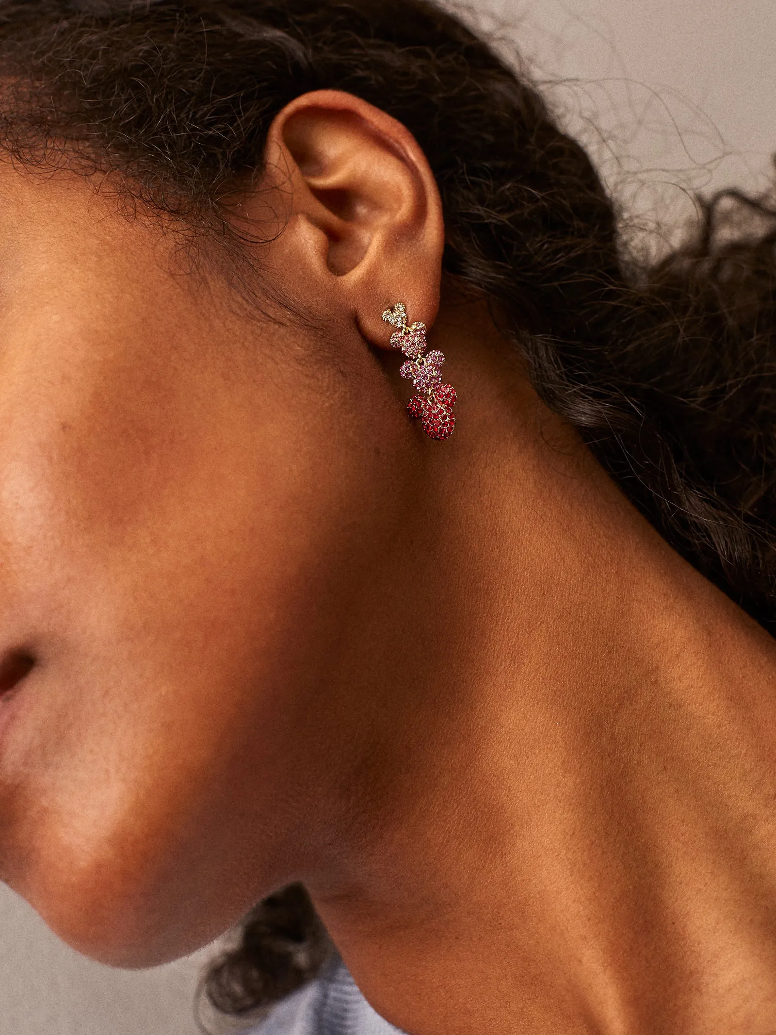 Disney Mickey Mouse Pavé Drop Earrings - Pink sold by BaubleBar product image thumbnail 2