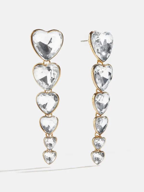 Heart Crystal Statement Drops - Gold/Pavé sold by BaubleBar