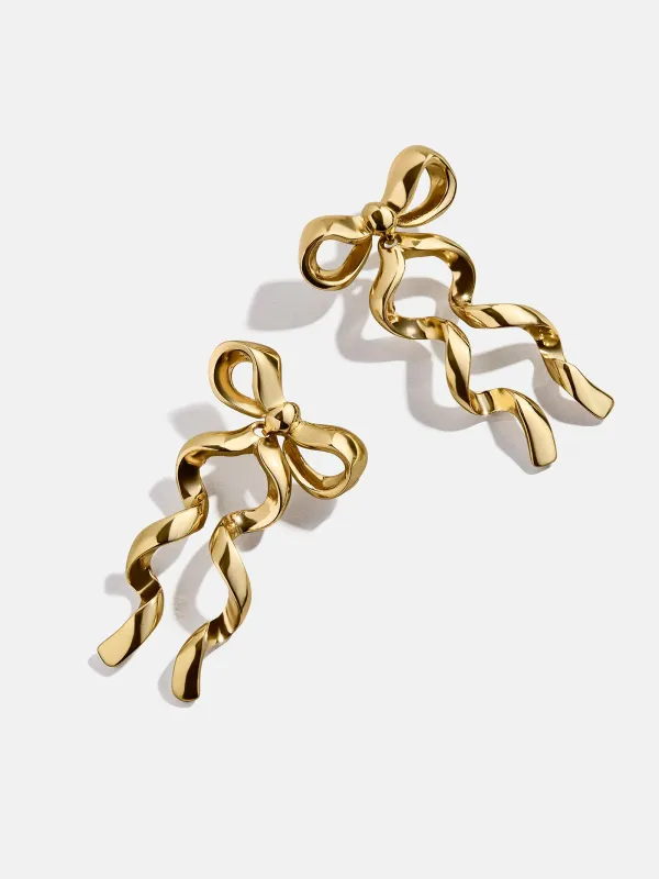 Bow Statement Stud Earrings - Gold sold by BaubleBar