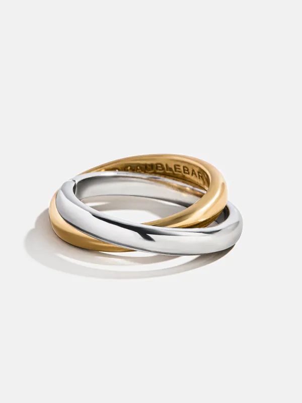 Melanie Waterproof Criss-Cross Ring - Gold/Silver sold by BaubleBar