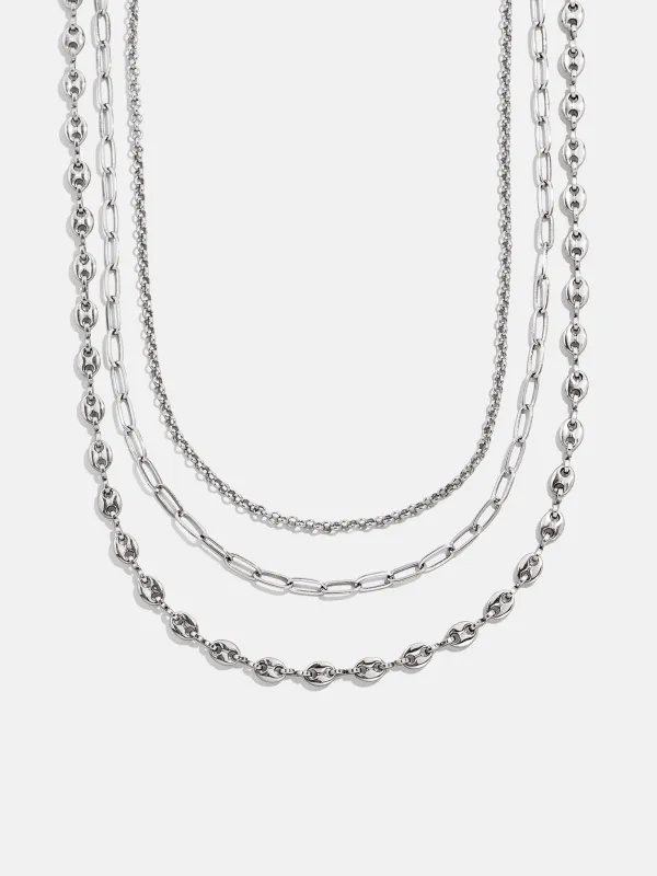 Taylor Waterproof Necklace Set - Silver sold by BaubleBar