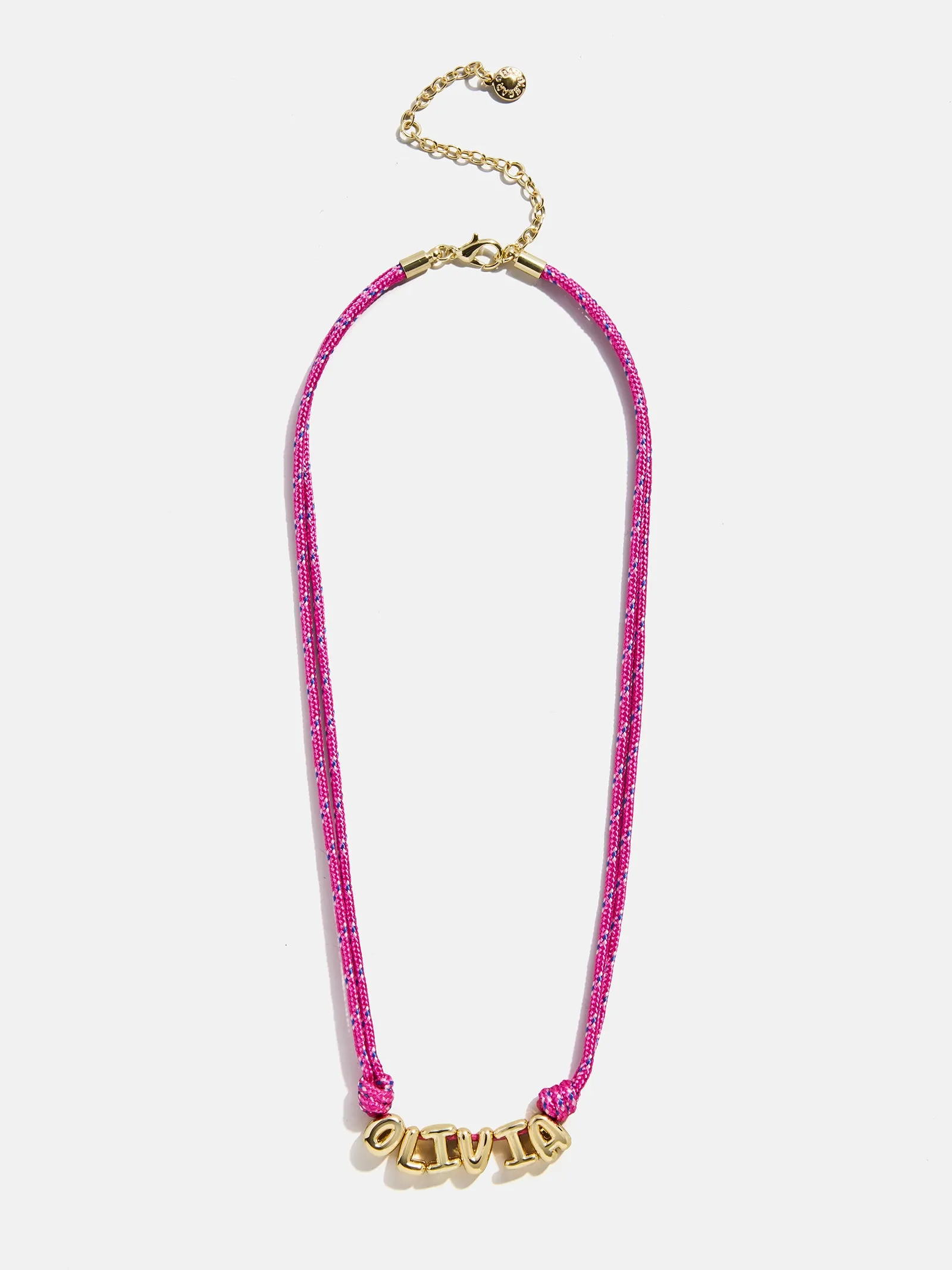 Bubble Letter Custom Paracord Necklace - Hot Pink sold by BaubleBar product image thumbnail 3
