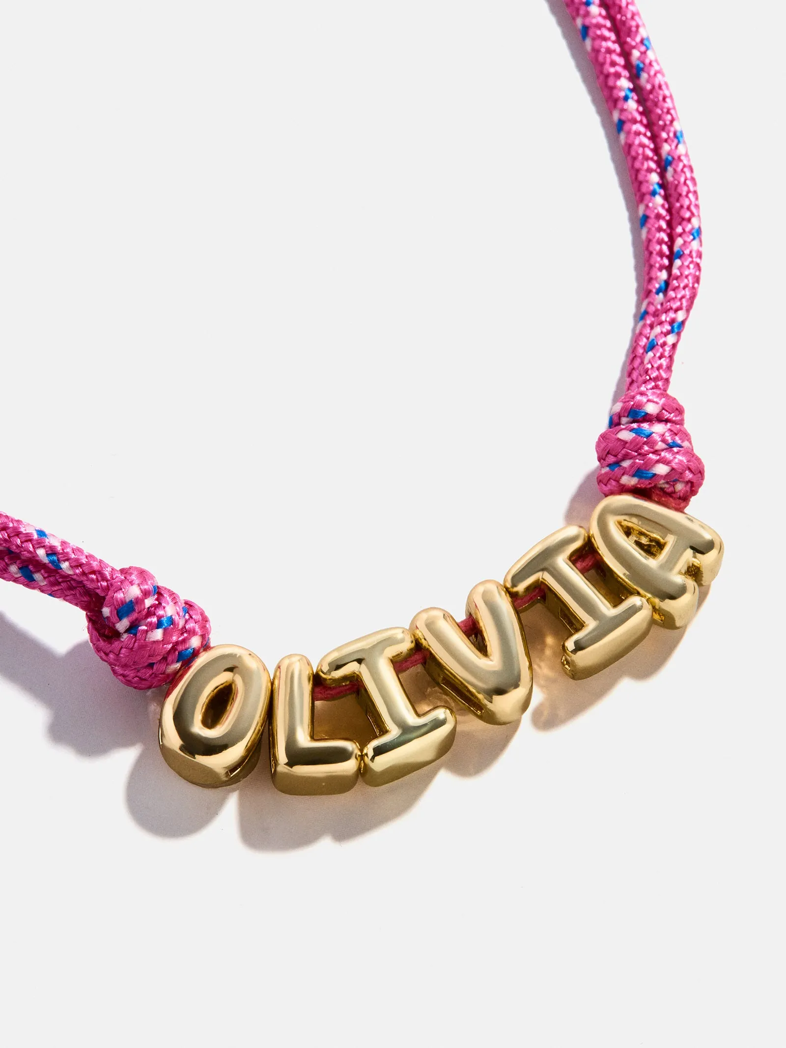 Bubble Letter Custom Paracord Necklace - Hot Pink sold by BaubleBar product image thumbnail 4