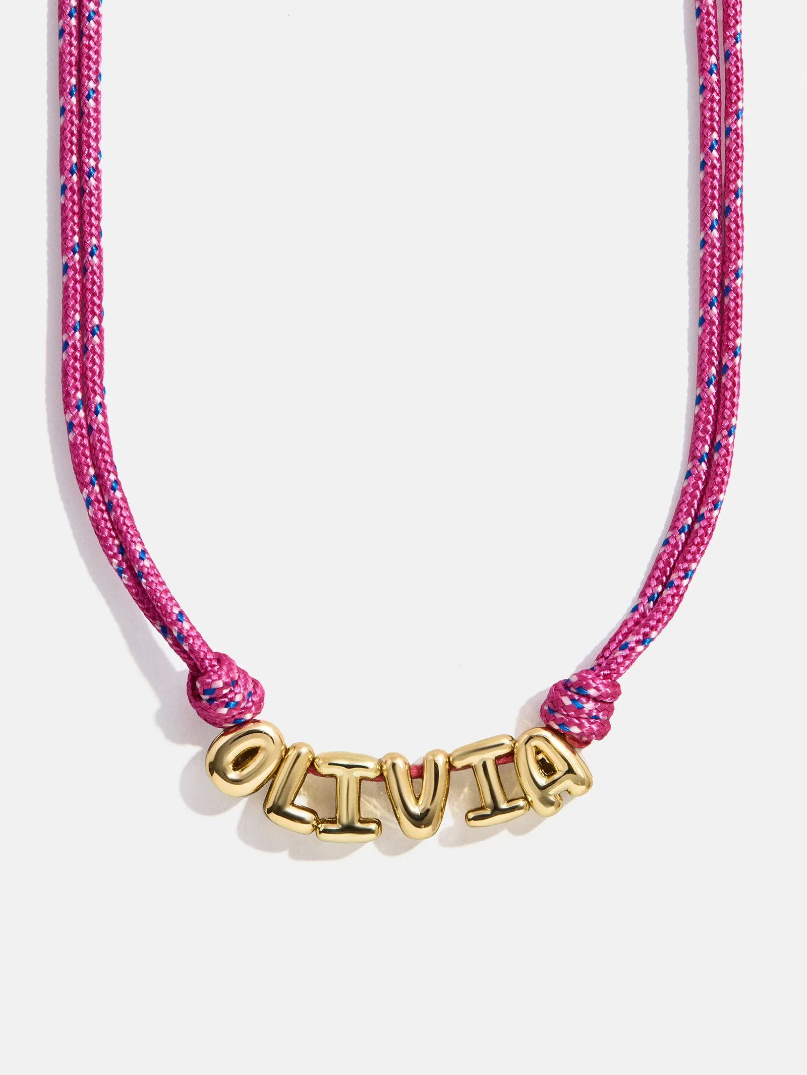 Bubble Letter Custom Paracord Necklace - Hot Pink sold by BaubleBar