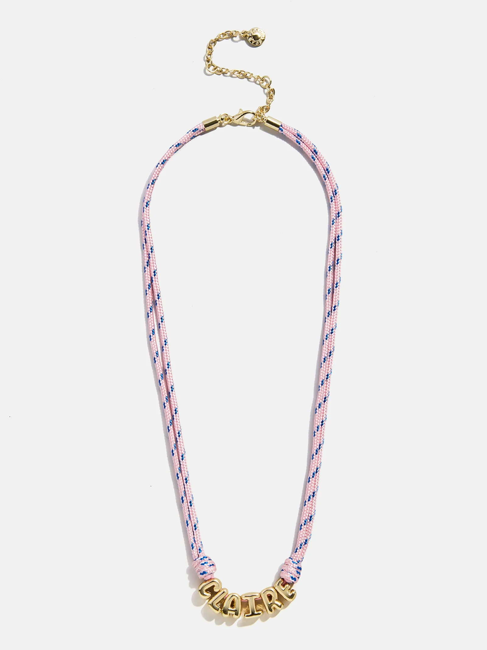 Bubble Letter Custom Paracord Necklace - Soft Pink sold by BaubleBar product image thumbnail 3