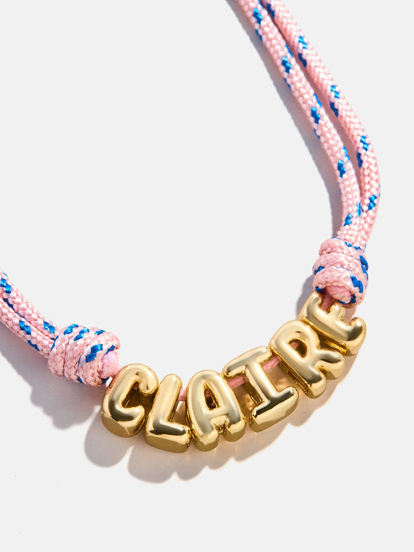 Bubble Letter Custom Paracord Necklace - Soft Pink sold by BaubleBar product image thumbnail 4