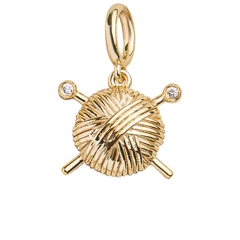 Hobbies Cluster Charm - Knitting - Gold sold by BaubleBar